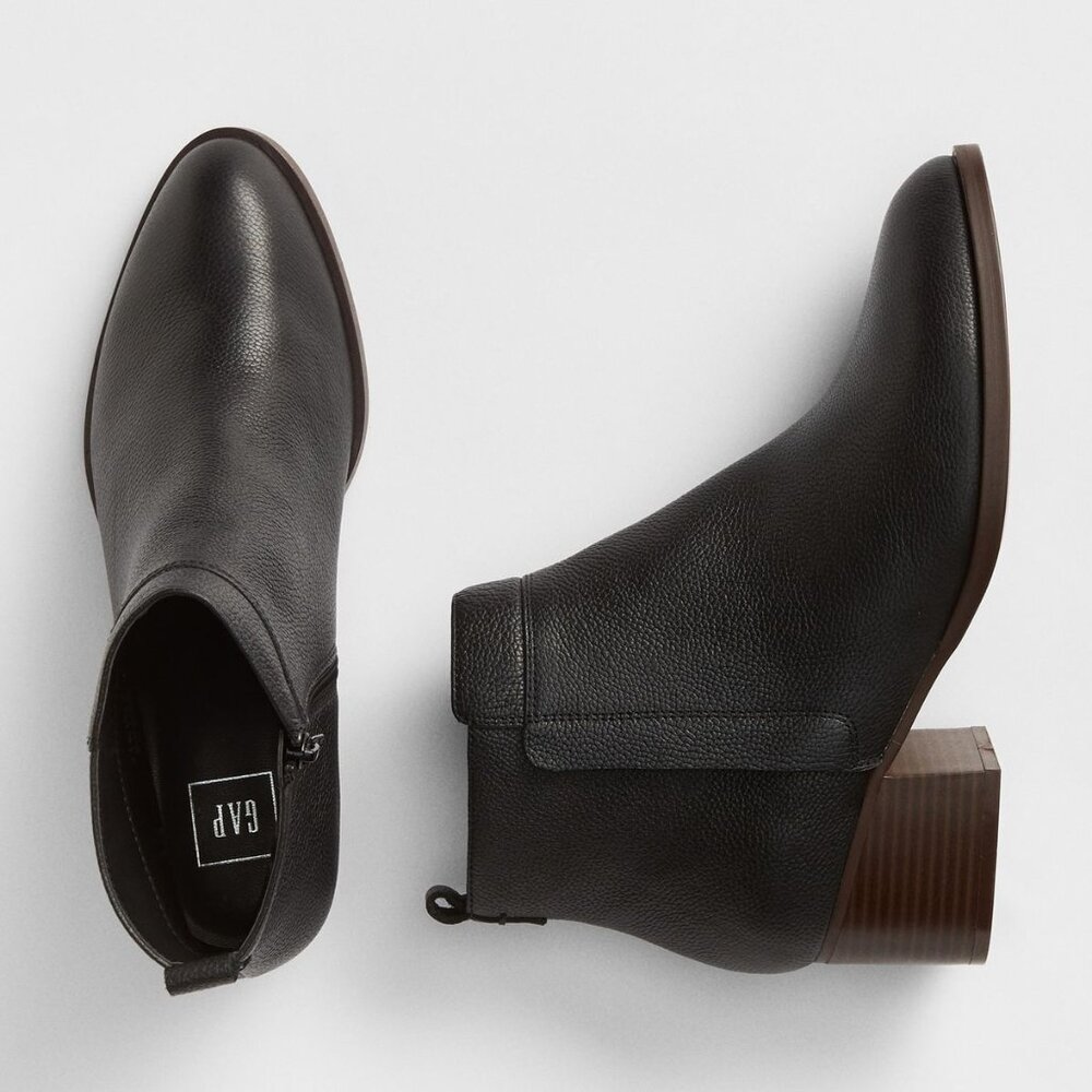 Gap Leather Seamed Booties